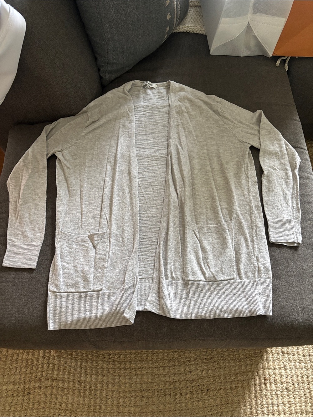 Madewell grey open cardigan with pockets women’s small lightweight